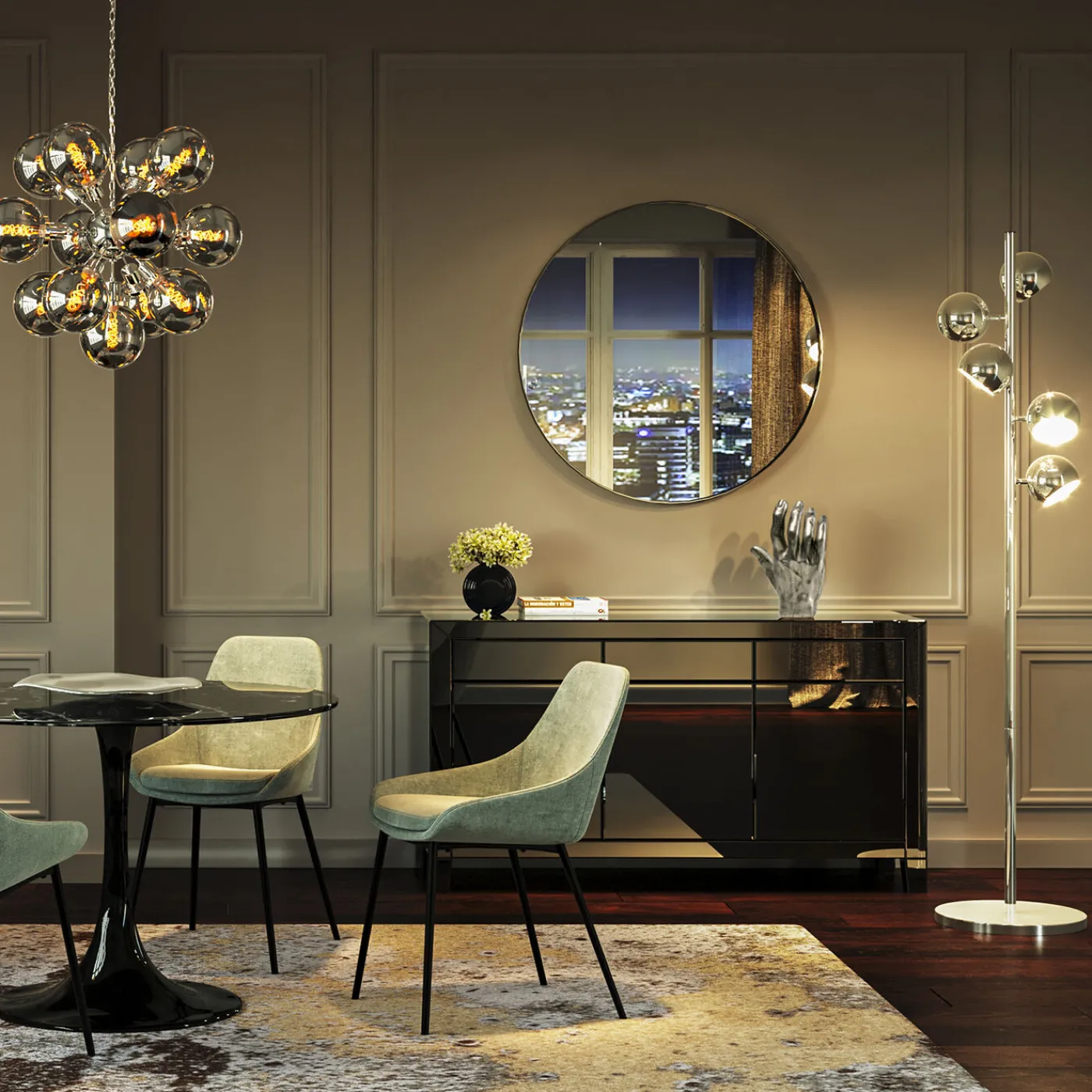 KARE Design Miroir Curve Rond Inox O100Cm