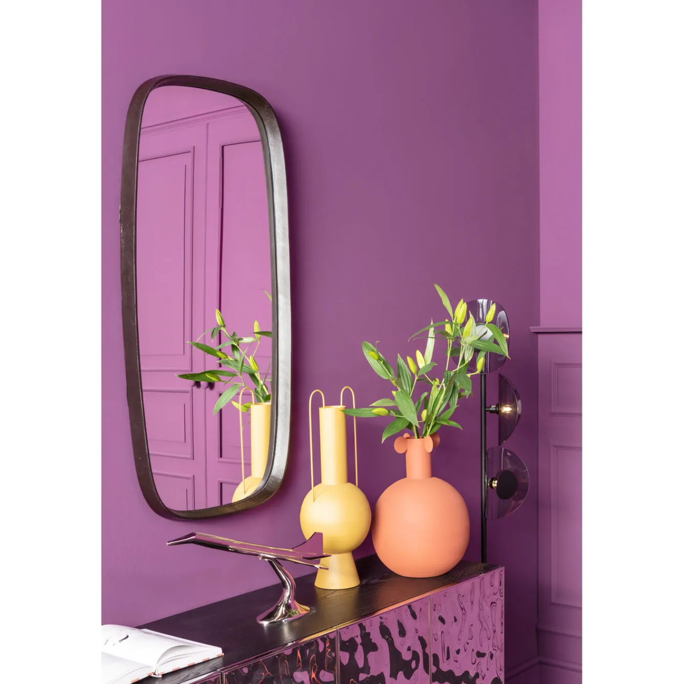 KARE Design Miroir Mural Noomi Noir 122X58Cm
