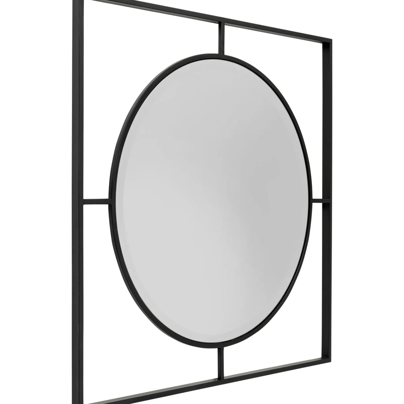 KARE Design Miroir Mural Stanford Frame Noir Mat O90Cm