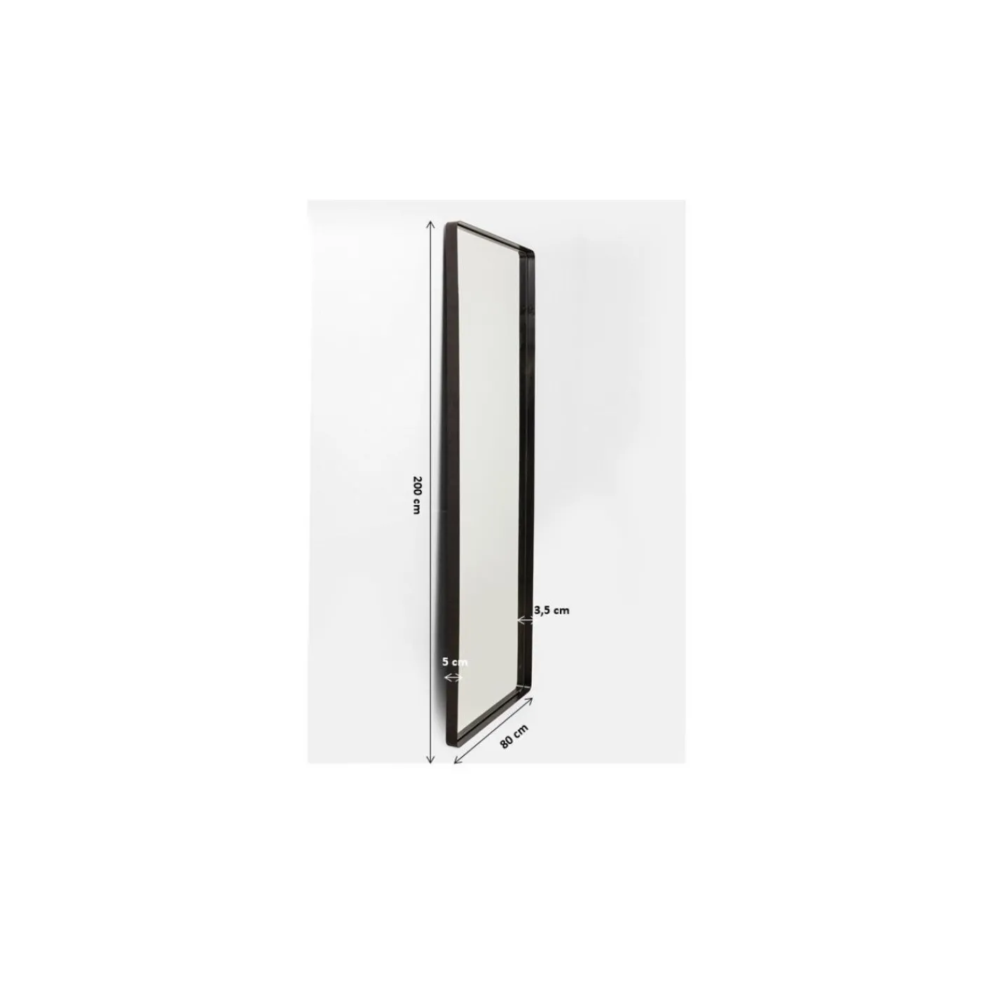 KARE Design Miroir Ombra Mo Soft Noir 80X200Cm