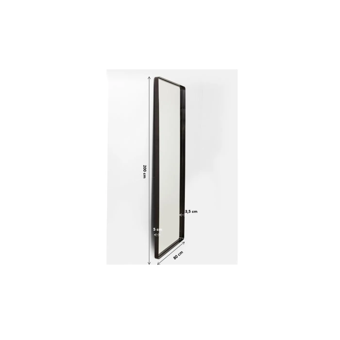 KARE Design Miroir Ombra Soft Noir 200X80Cm