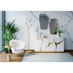 KARE Design Miroir Shape Hexagon Laiton 64X95Cm