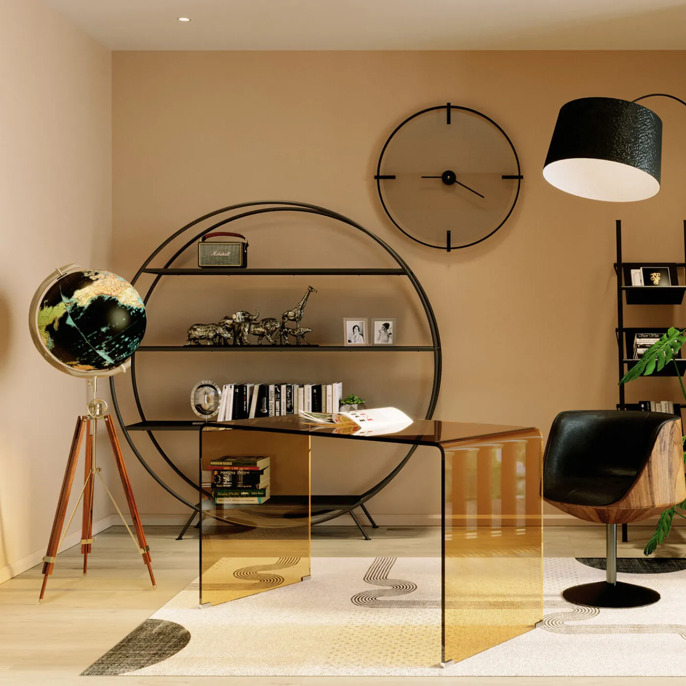 KARE Design Objet Décoratif Globe Earth Noir