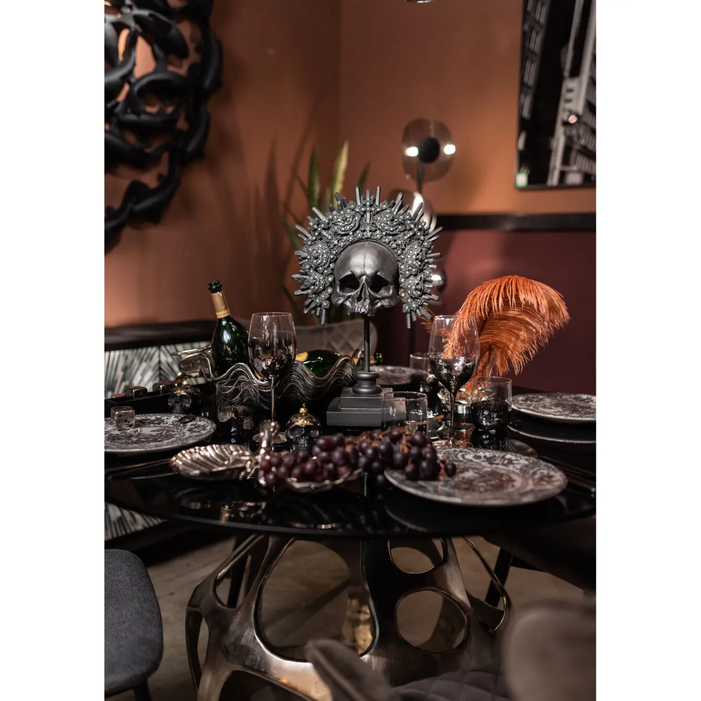 KARE Design Objet Décoratif King Skull Noir 49Cm