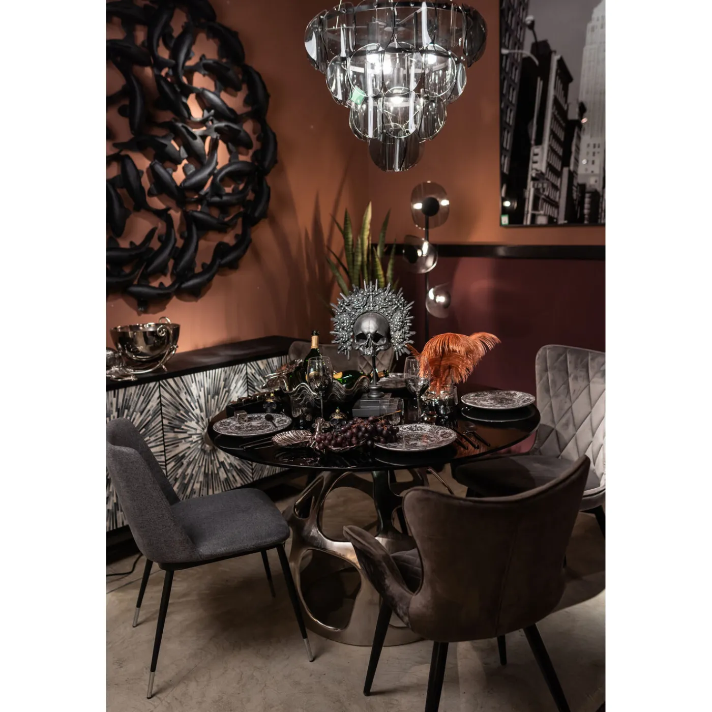 KARE Design Objet Décoratif King Skull Noir 49Cm
