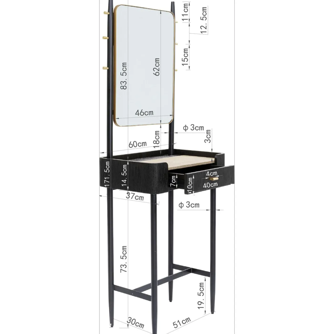 KARE Design Penderie Avec Miroir Milano