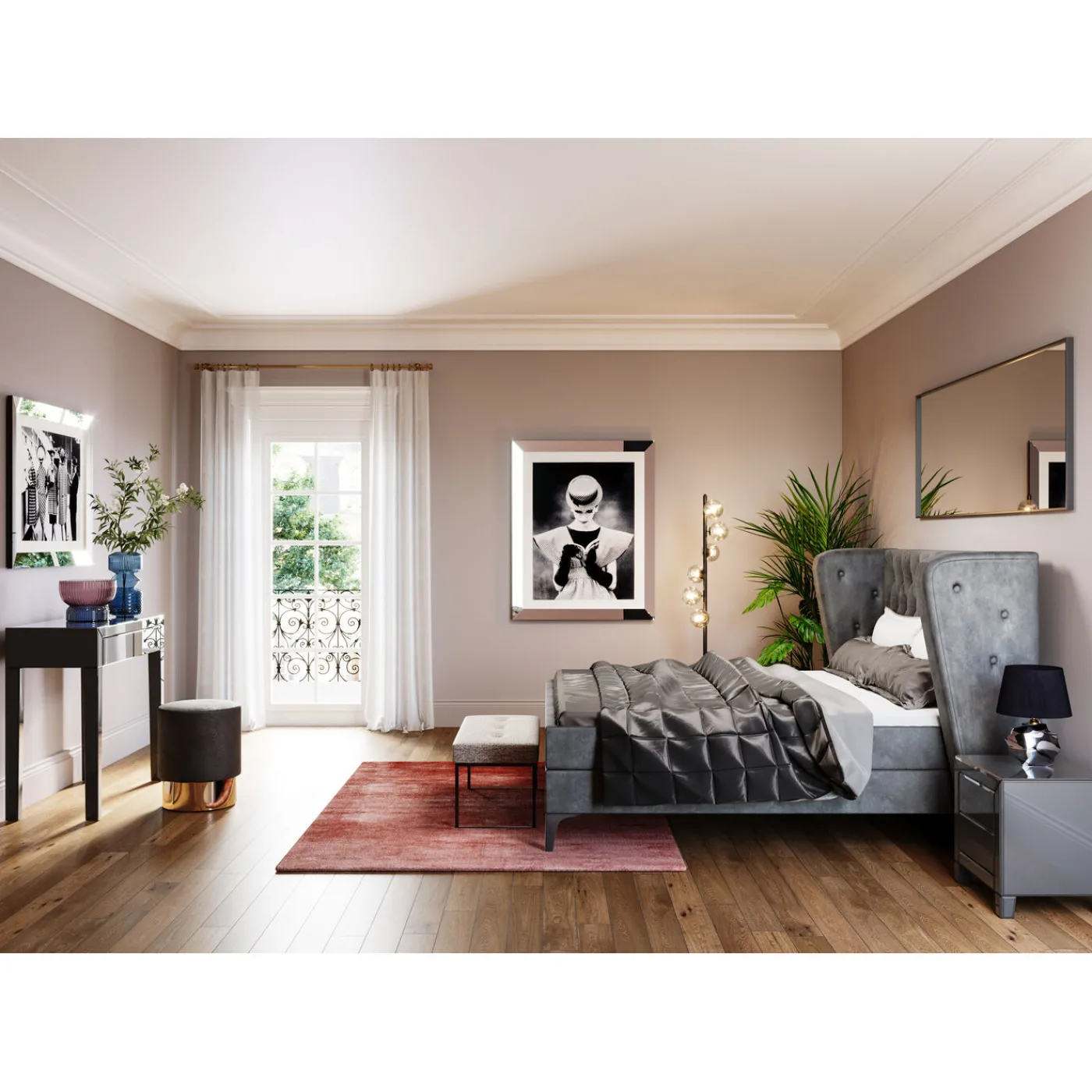 KARE Design Petite Commode Luxury Push 2 Tiroirs Gris