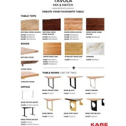 KARE Design Plateau De Table Tavola Bord Biseaute Chene 180X90