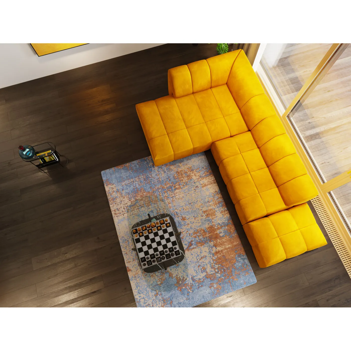 KARE Design Pouf Belami Velours Ambre