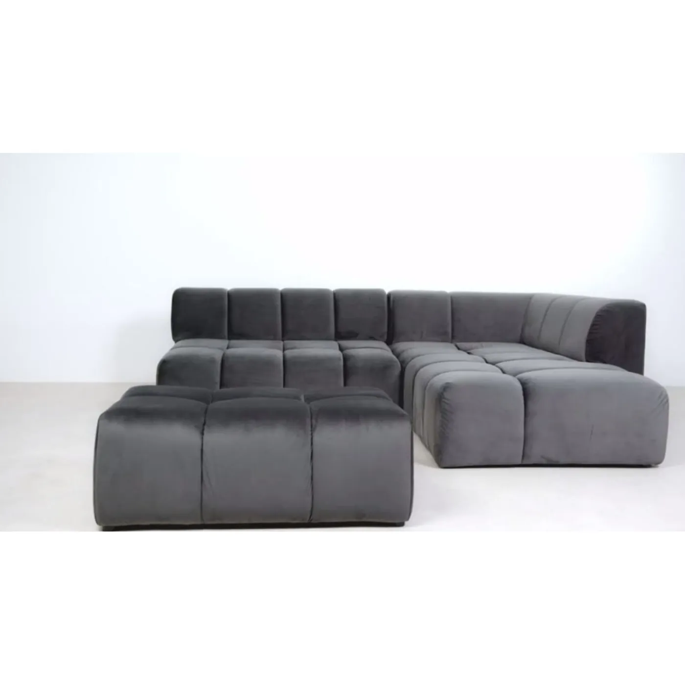 KARE Design Pouf Belami Velours Gris