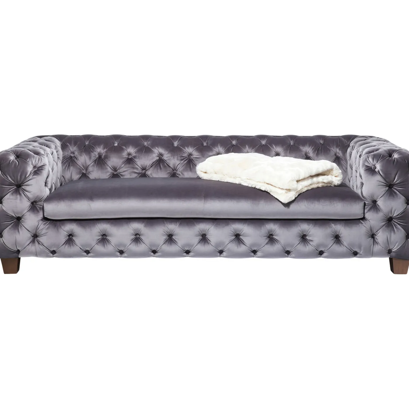 KARE Design Sofa Desire 3-Places Velours Gris