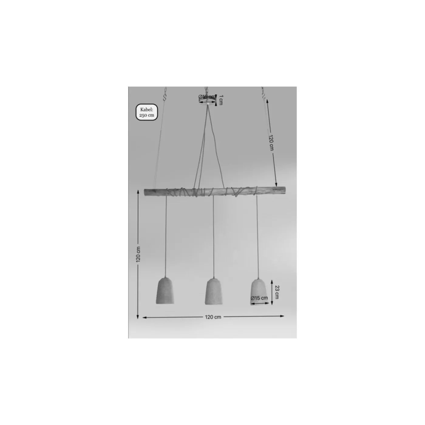 KARE Design Suspension Dining Concrete Noir Tre