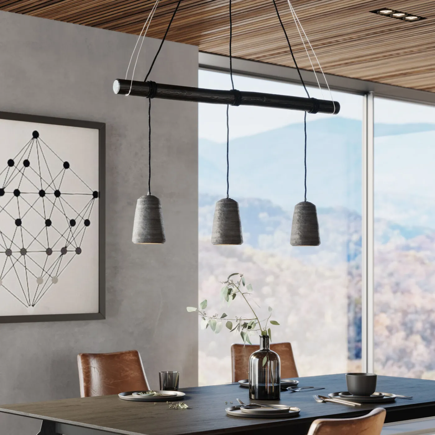 KARE Design Suspension Dining Concrete Noir Tre