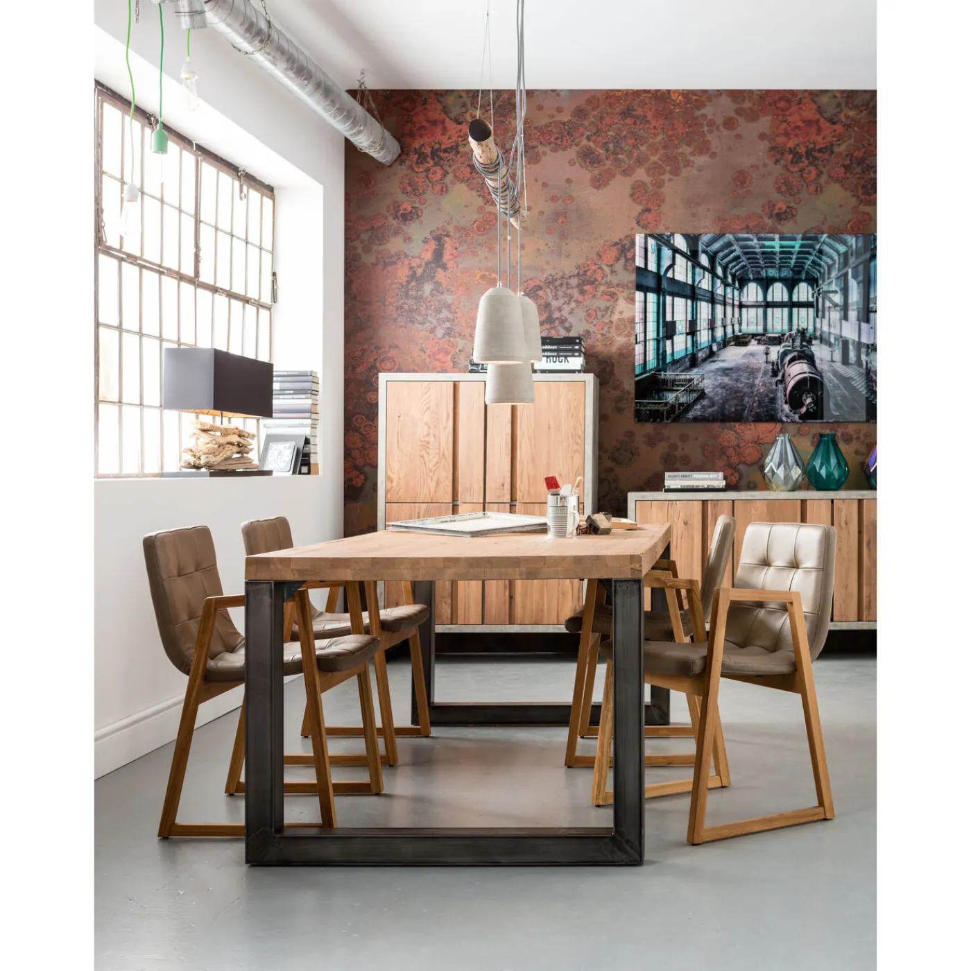 KARE Design Suspension Dining Concrete Tre 120Cm