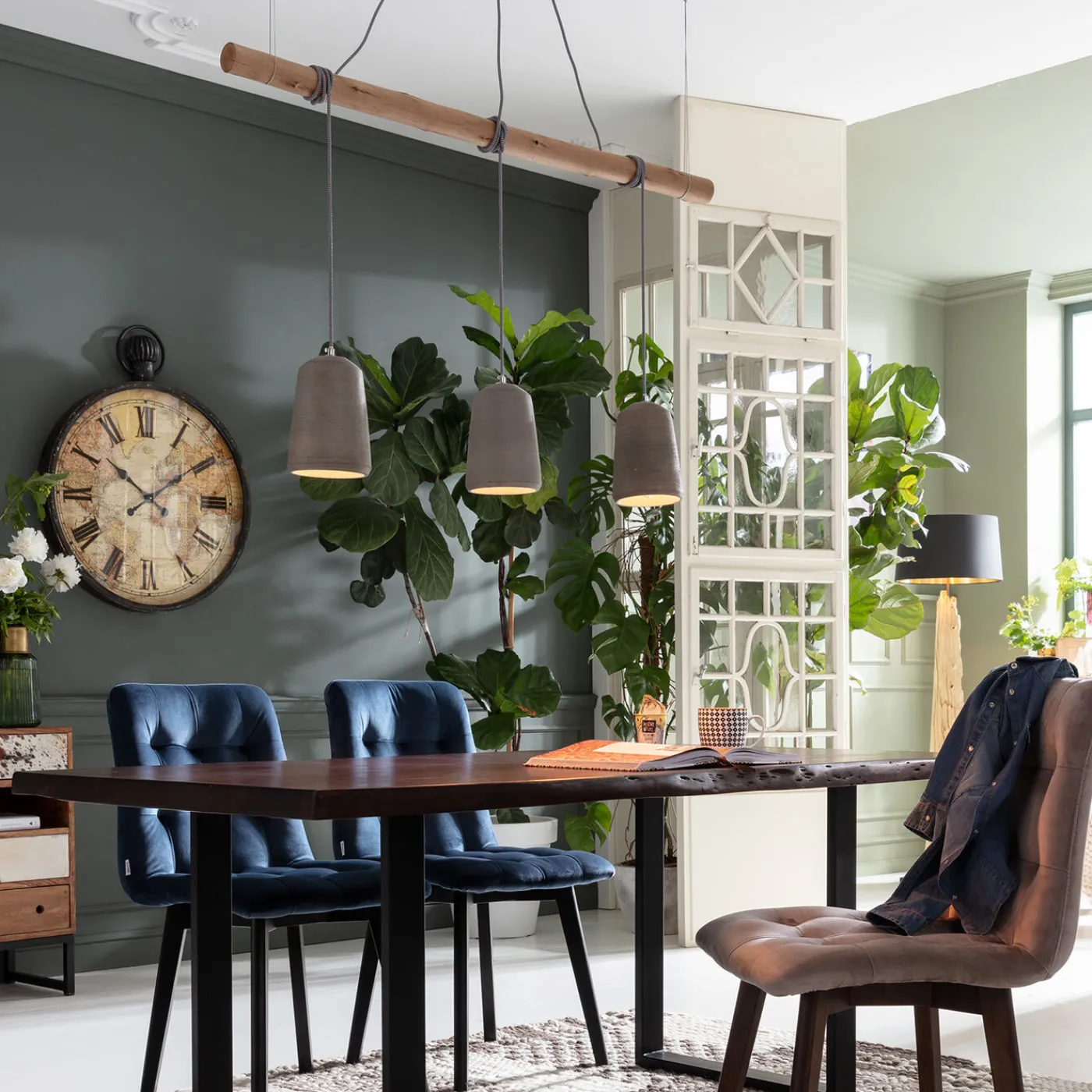 KARE Design Suspension Dining Concrete Tre 120Cm