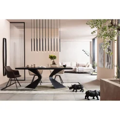 KARE Design Suspension Living Vegas Noir Mat Led 120Cm