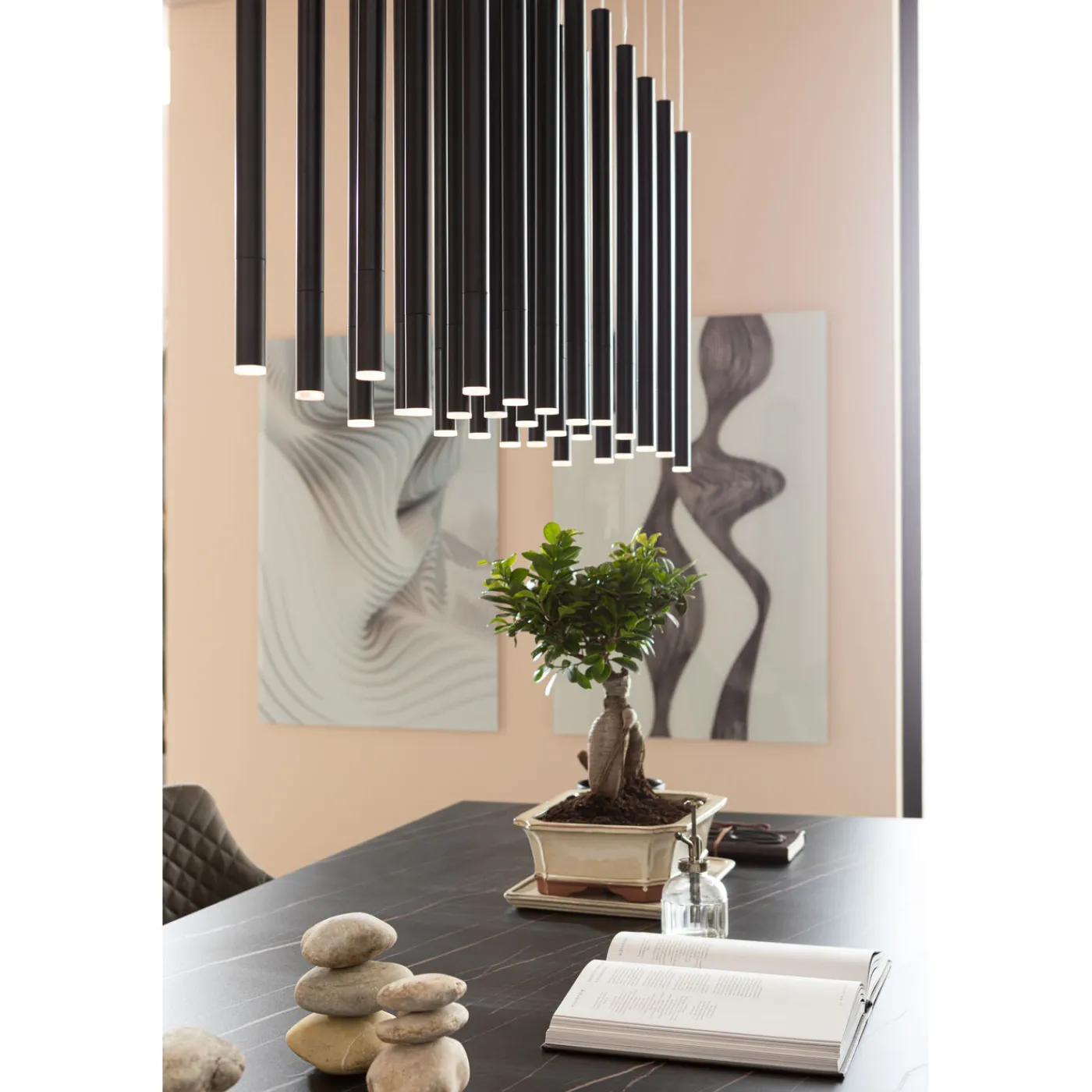 KARE Design Suspension Living Vegas Noir Mat Led 120Cm