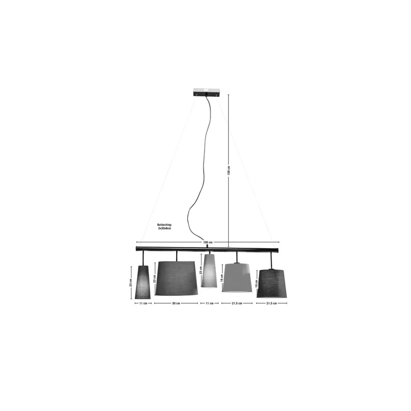 KARE Design Suspension Parecchi Noire 100Cm