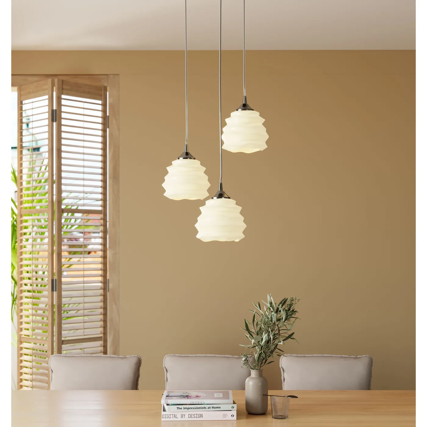 KARE Design Suspension Ruffle Blanc O 37Cm