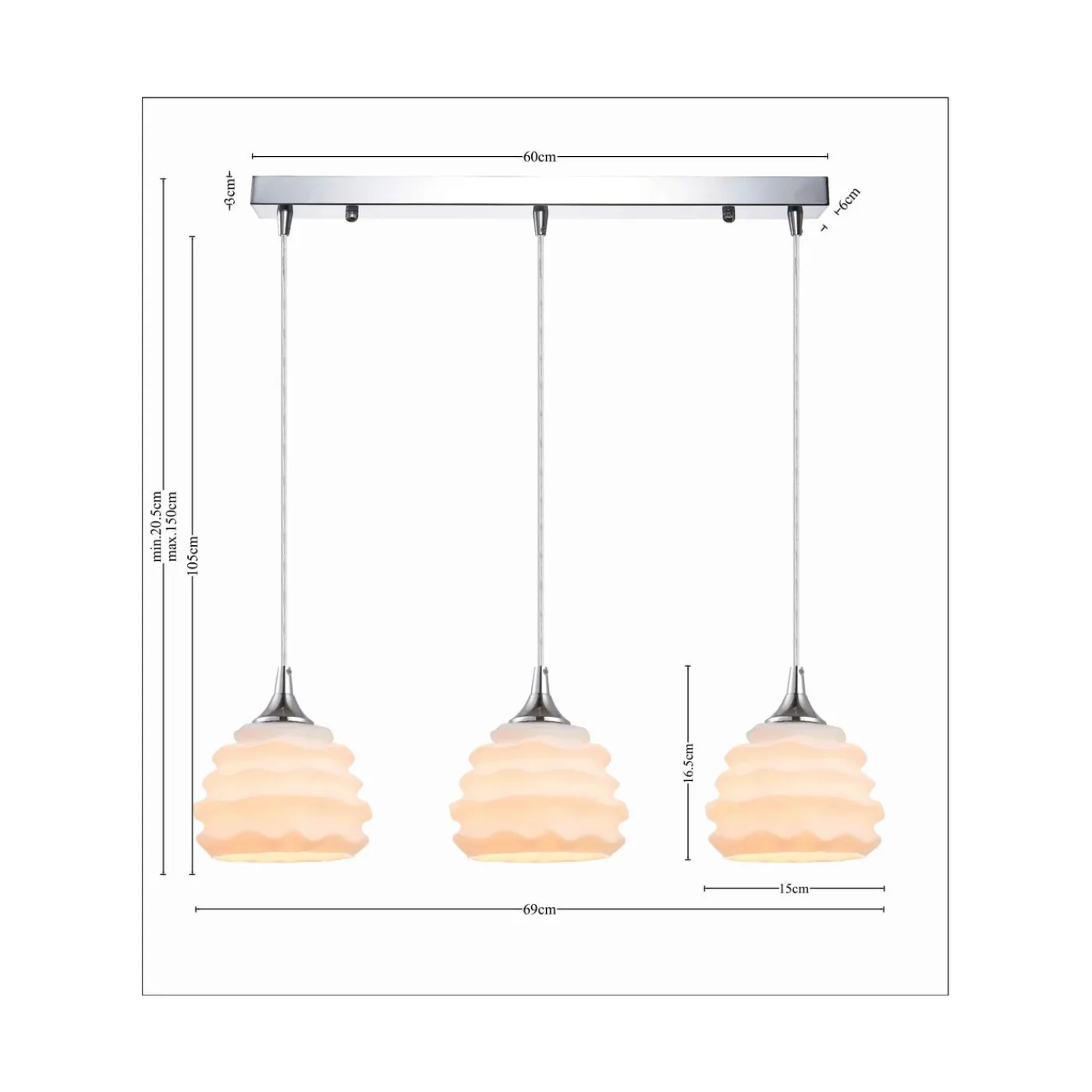 KARE Design Suspension Ruffle Dining Blanc