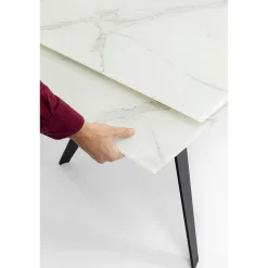 KARE Design Table A Rallonges Amsterdam Look Marbre 160(40+40)