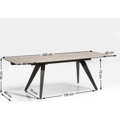 KARE Design Table A Rallonges Amsterdam Fonce 160/40+40)X90Cm