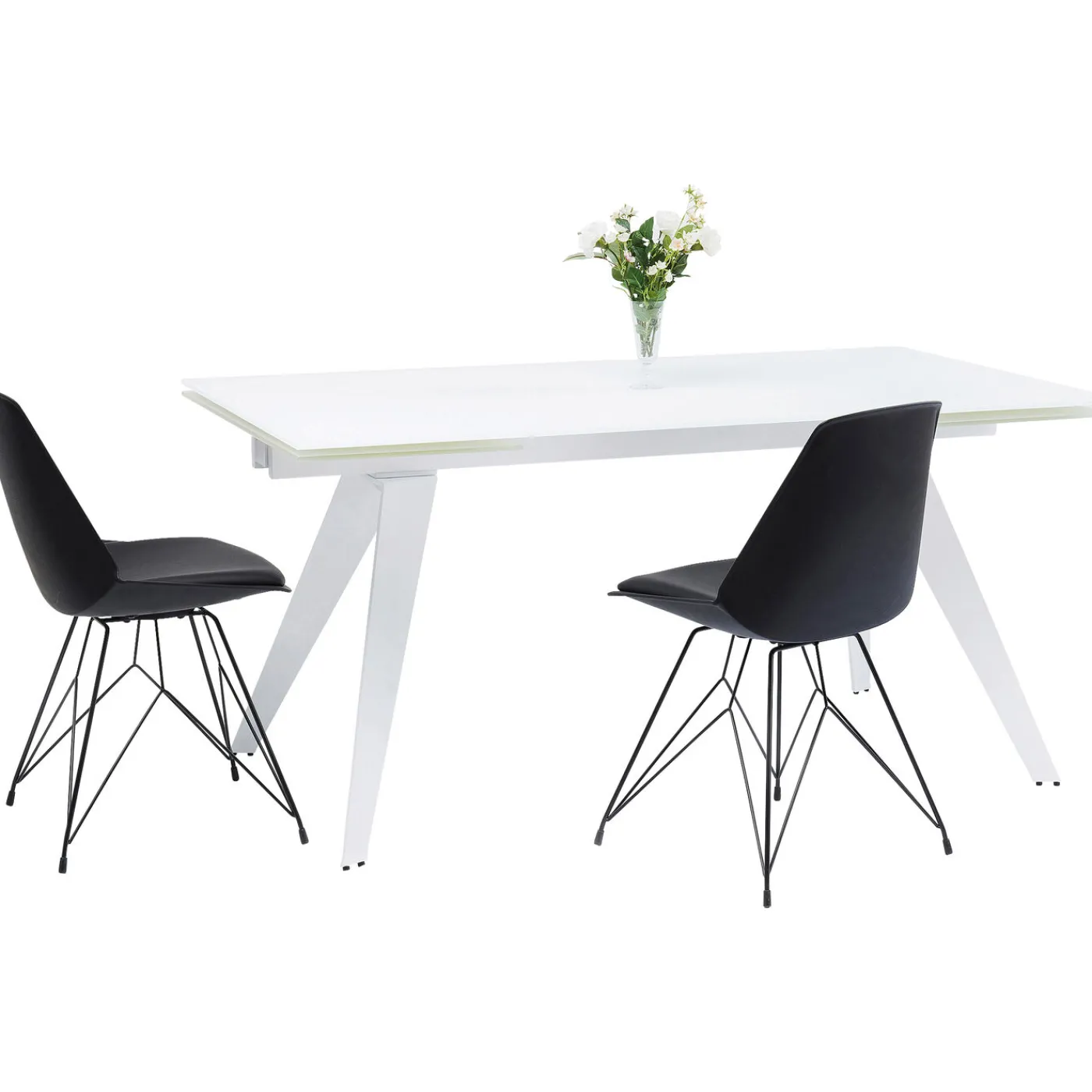 KARE Design Table A Rallonges Amsterdam Blanc 160(40X40)X90
