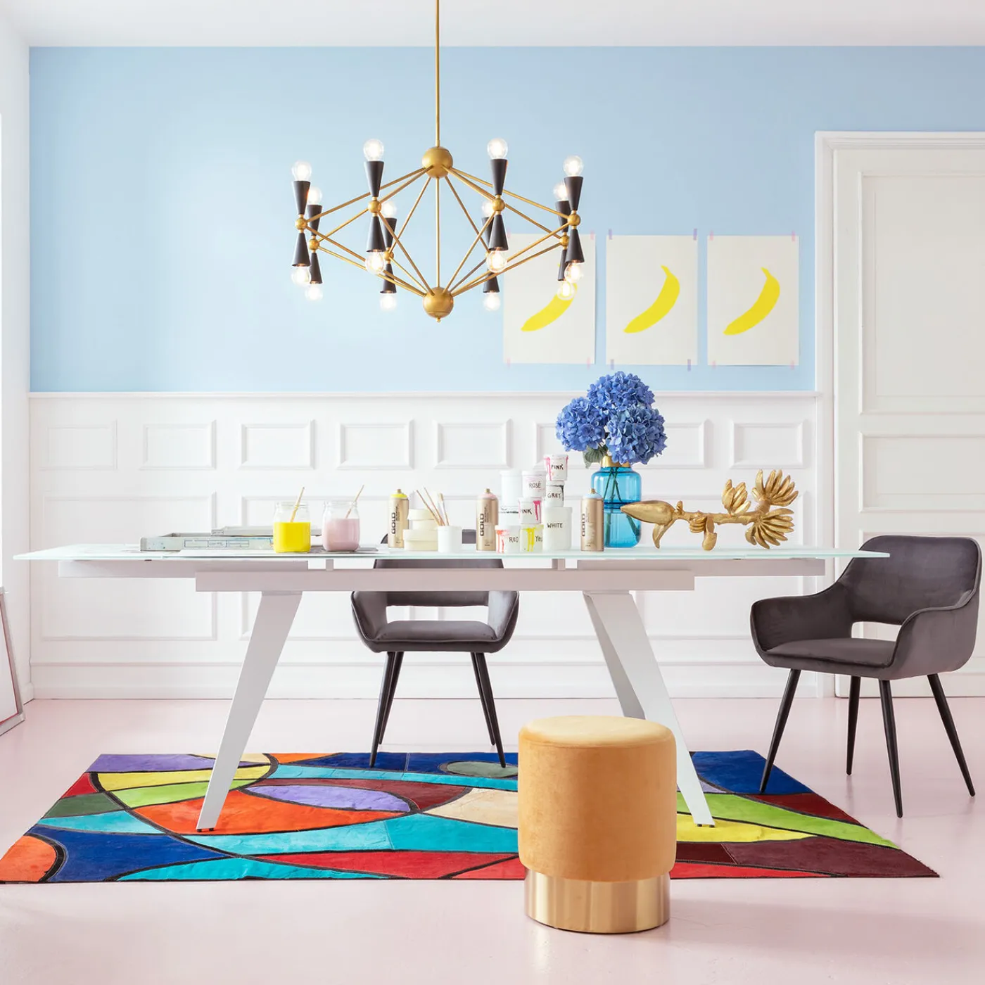 KARE Design Table A Rallonges Amsterdam Blanc 160(40X40)X90