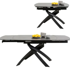 KARE Design Table A Rallonges Twist Noir 120(30+30)X90Cm