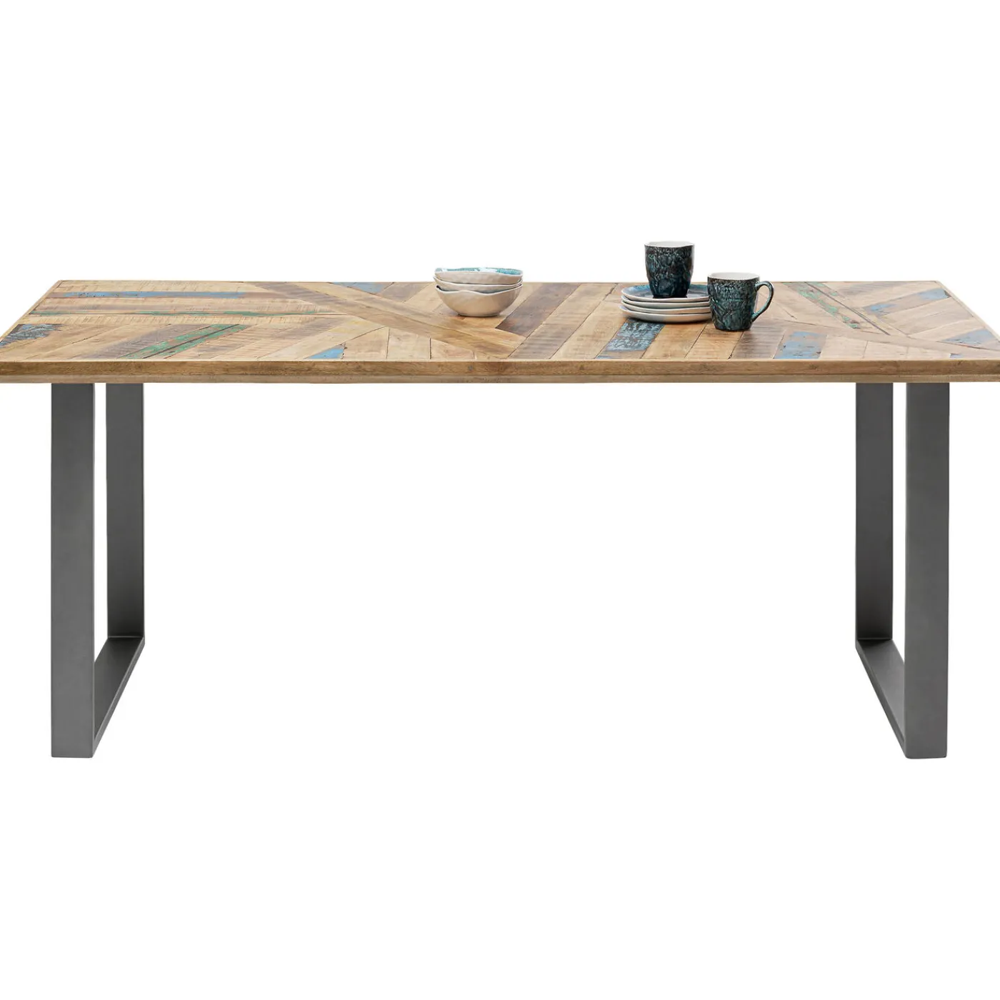 KARE Design Table Abstract Acier Brut 180X90