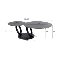 KARE Design Table Basse Beverly Noir 133X80Cm