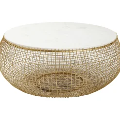 KARE Design Table Basse Cesta Marble Dore O100Cm