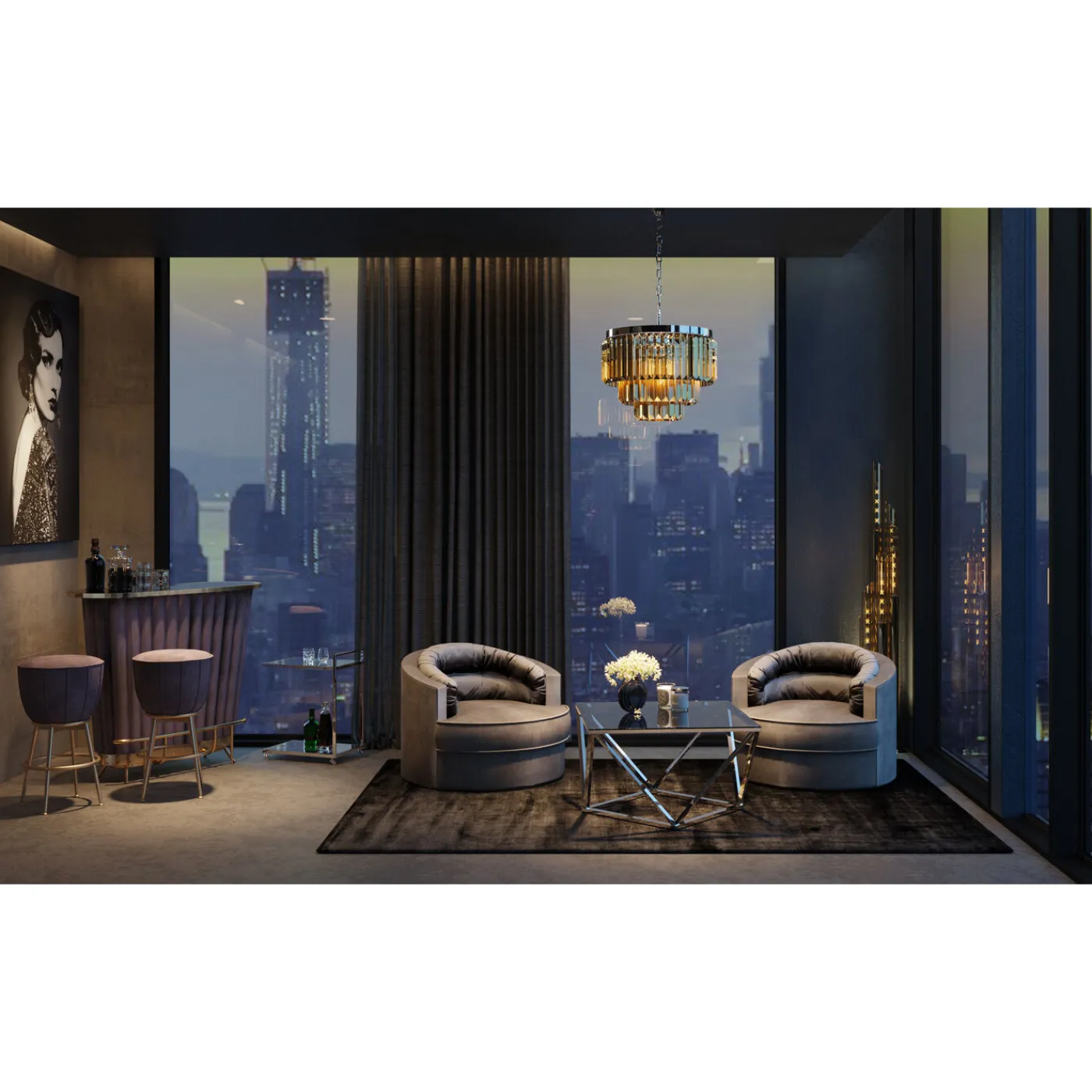 KARE Design Table Basse Cristallo Argente 80X80Cm