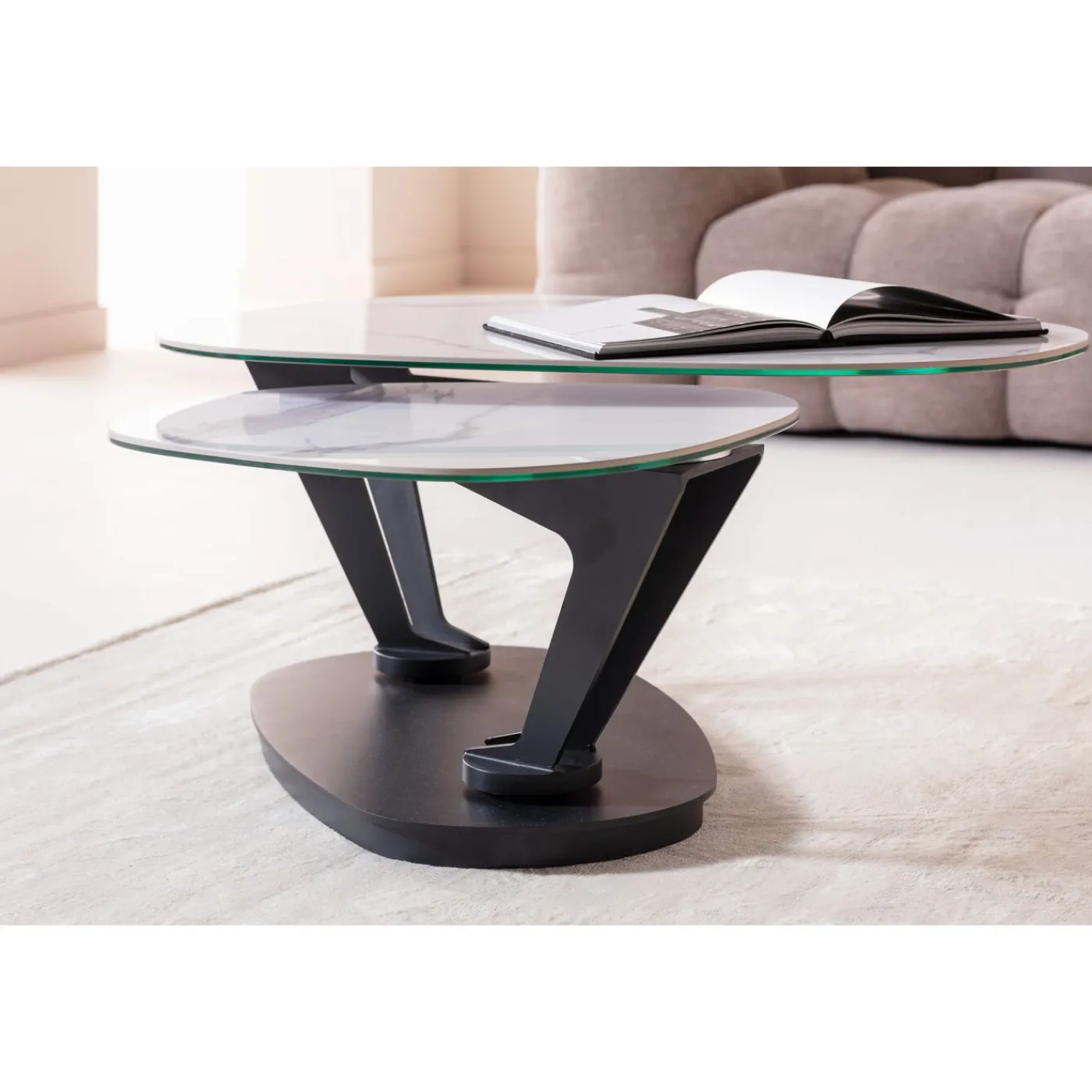 KARE Design Table Basse Franklin Blanc 150X58Cm