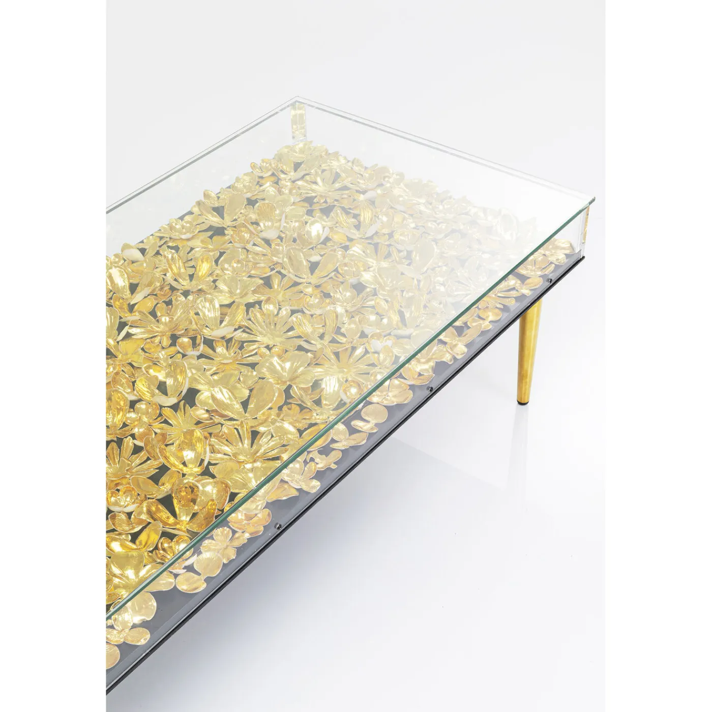 KARE Design Table Basse Gold Flowers 120X60