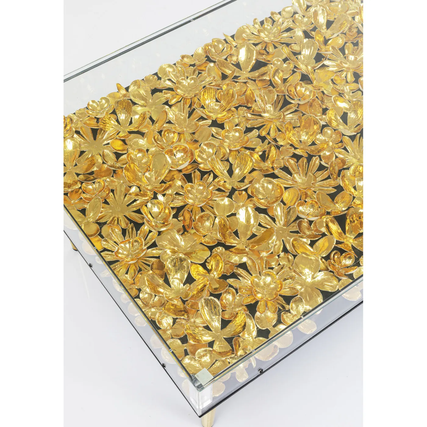 KARE Design Table Basse Gold Flowers 120X60