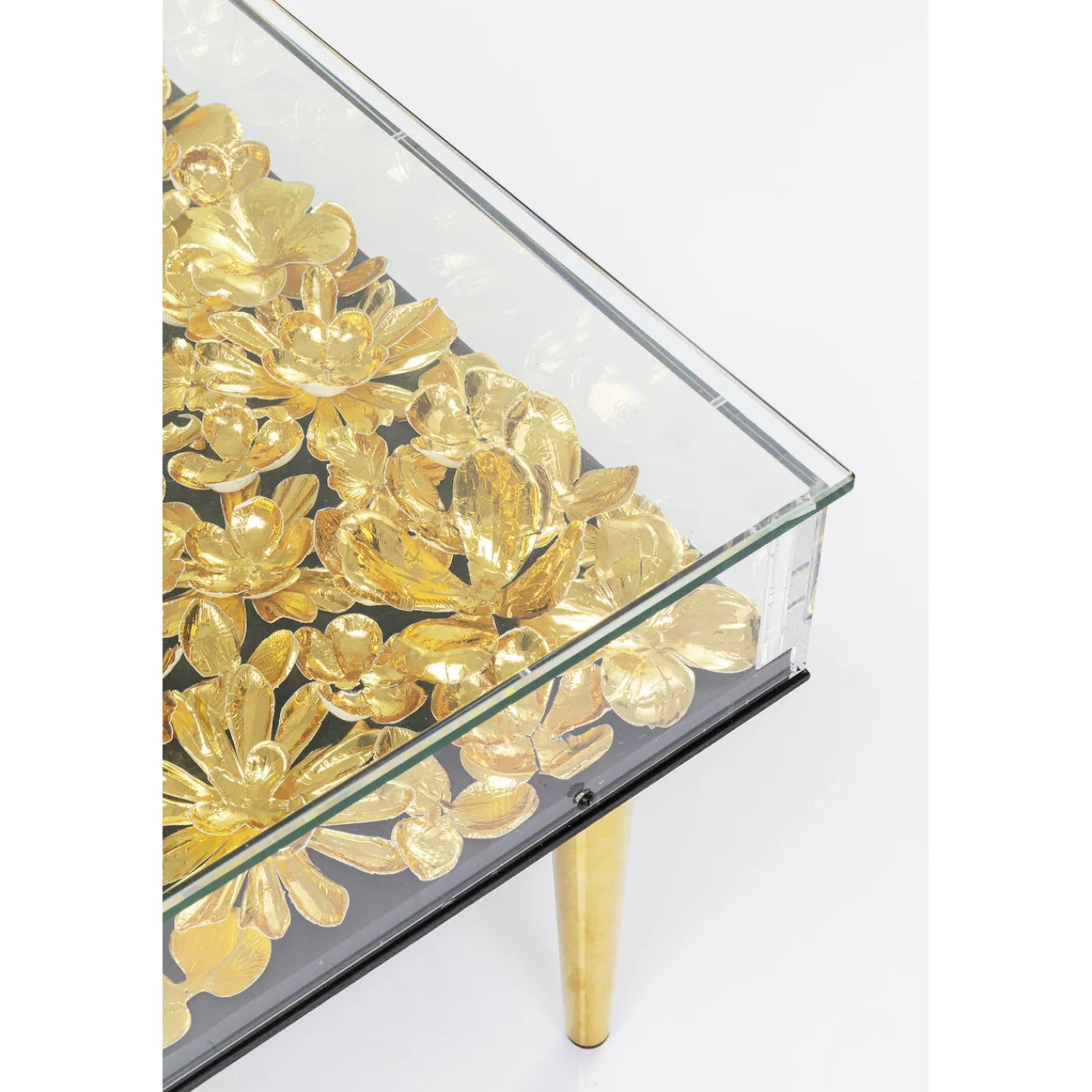 KARE Design Table Basse Gold Flowers 120X60