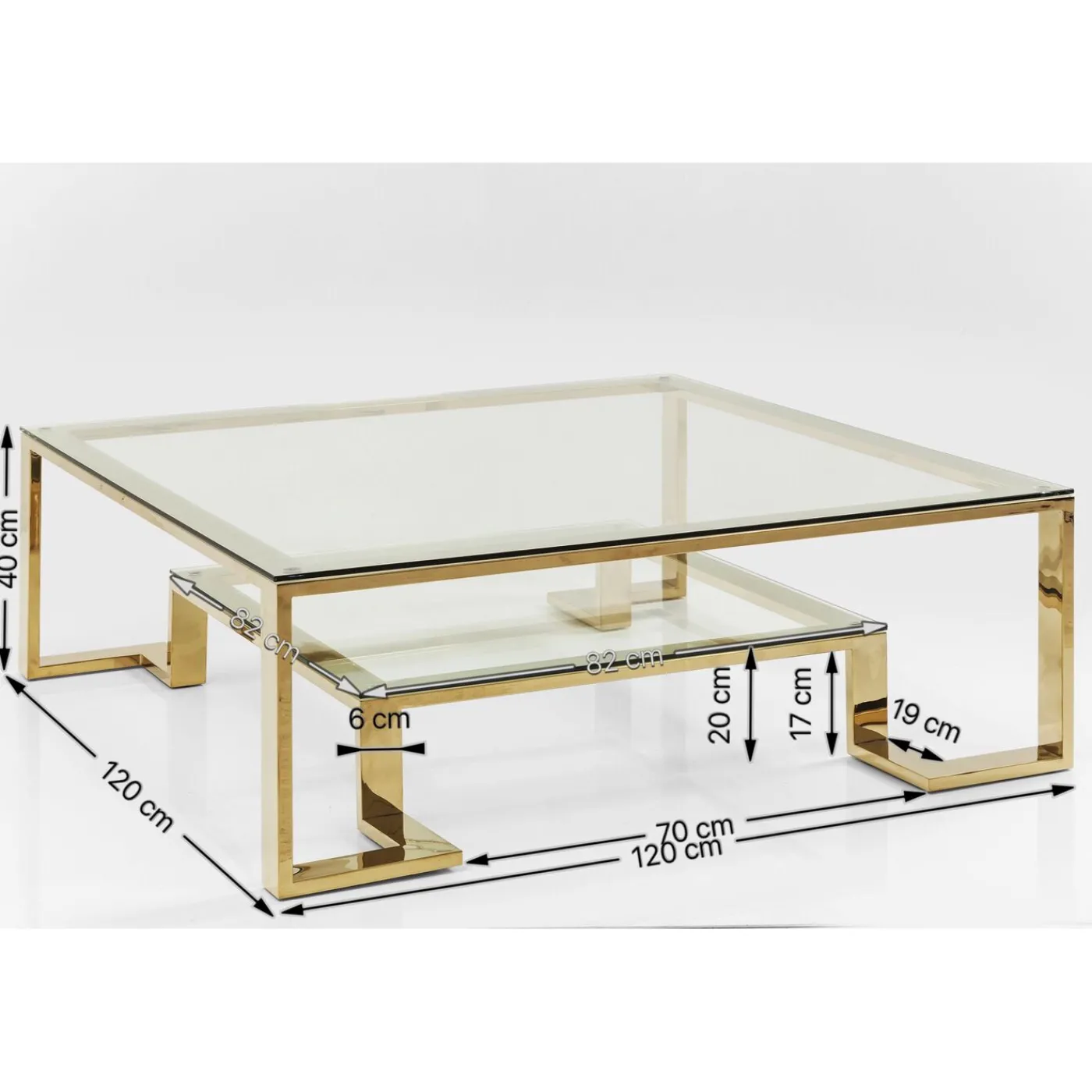 KARE Design Table Basse Gold Rush 120X120