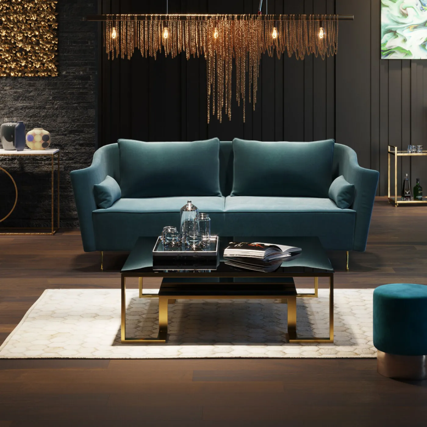 KARE Design Table Basse Gold Rush 120X120