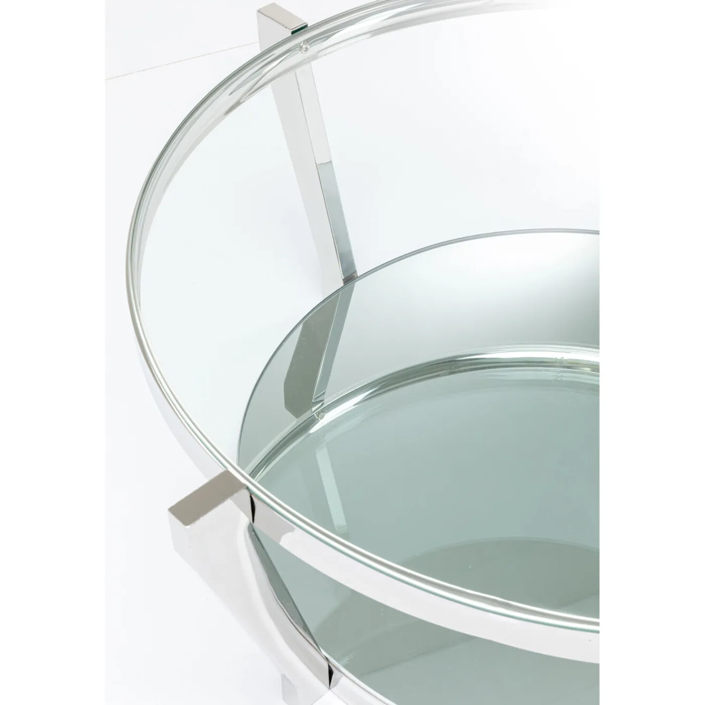 KARE Design Table Basse Monocolo Argente O90Cm