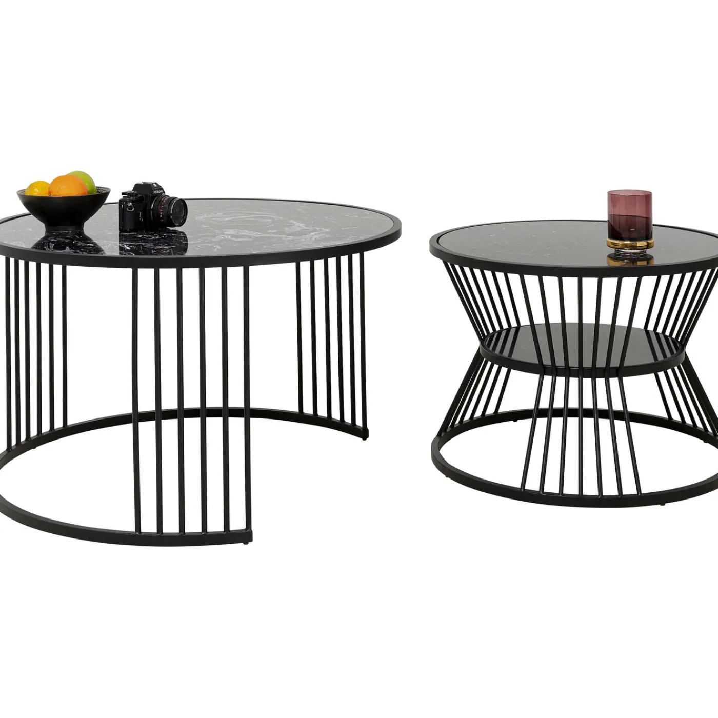 KARE Design Table Basse Roma Noir (2/Set)
