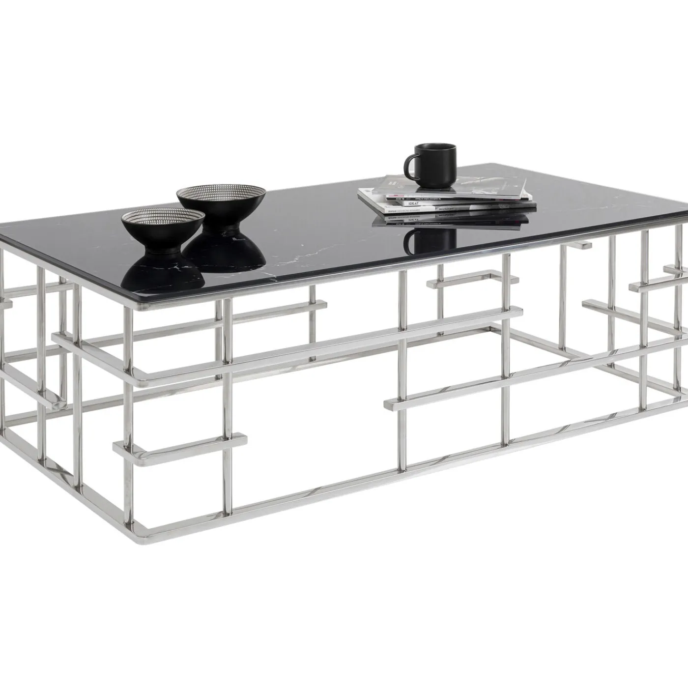 KARE Design Table Basse Rome Argente 130X70Cm
