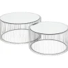 KARE Design Table Basse Wire Argente (2/Set)