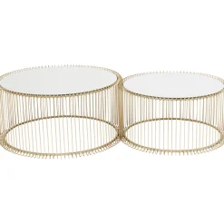 KARE Design Table Basse Wire Laiton (2/Set)