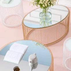 KARE Design Table Basse Wire Uno Laiton 60X90Cm