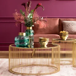 KARE Design Table Basse Wire Uno Laiton O80Cm