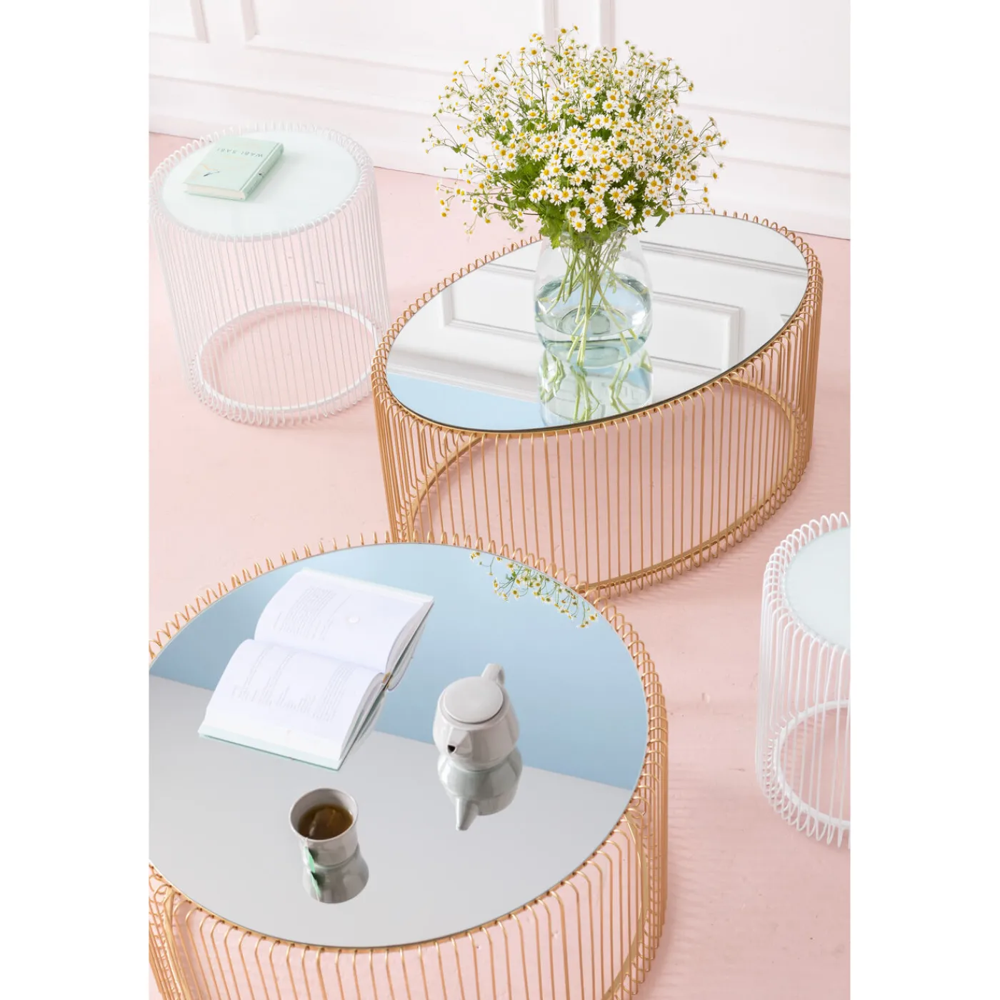 KARE Design Table Basse Wire Uno Laiton O80Cm