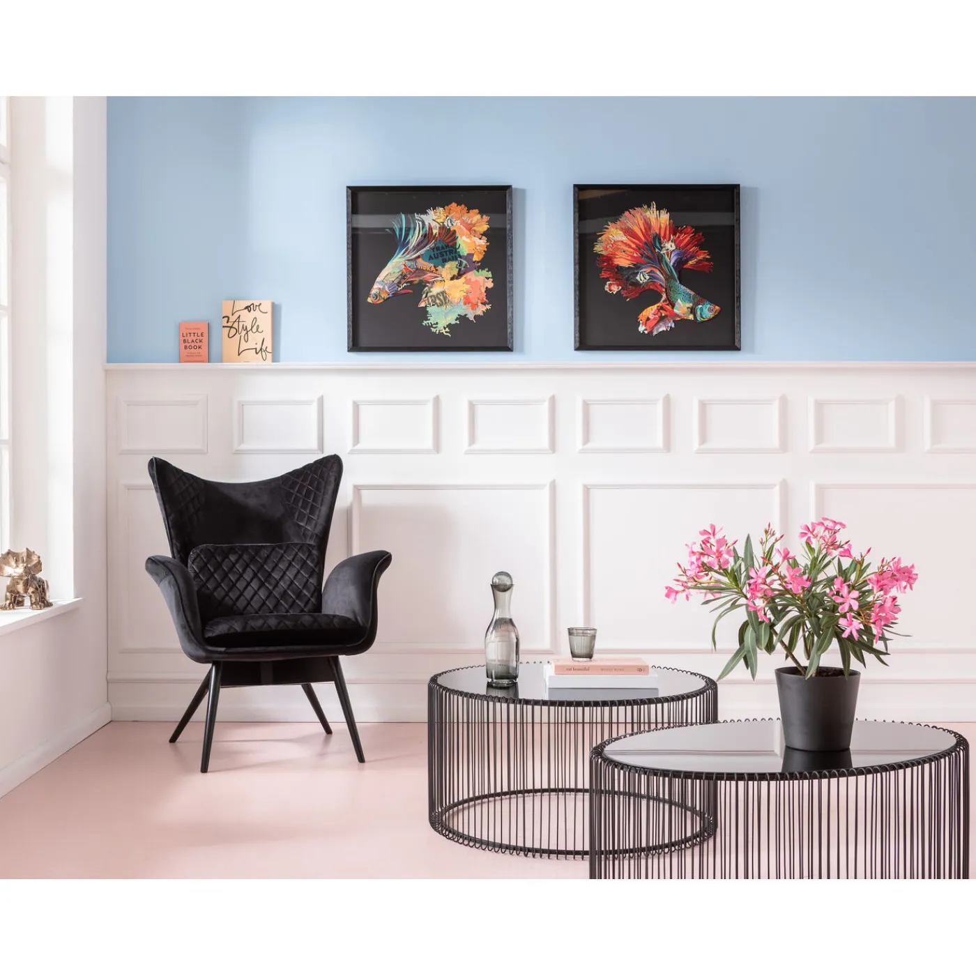 KARE Design Table Basse Wire Uno Noir 60X90Cm