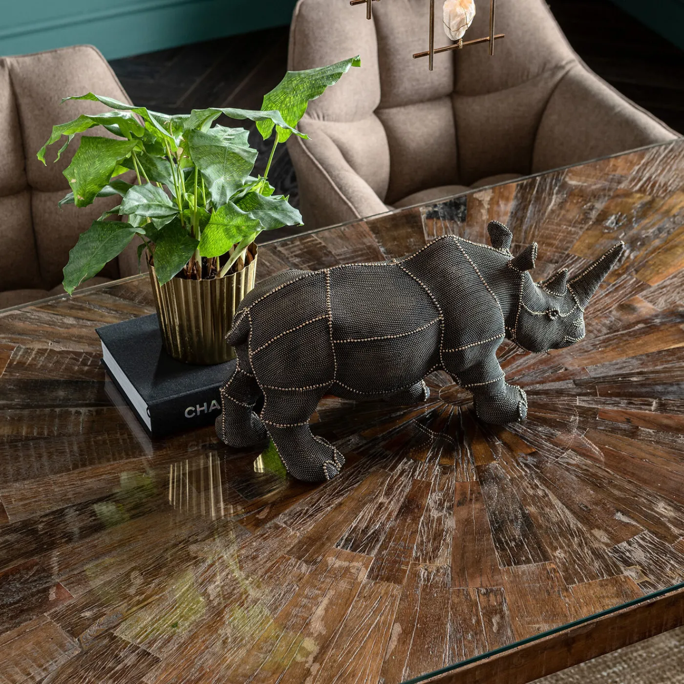 KARE Design Table Conley Acier Brut 180X90