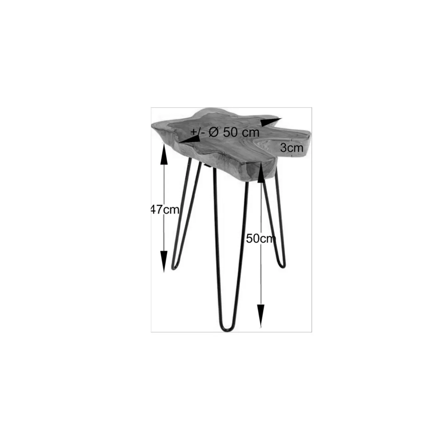 KARE Design Table D Appoint Aspen Nature 50X50Cm